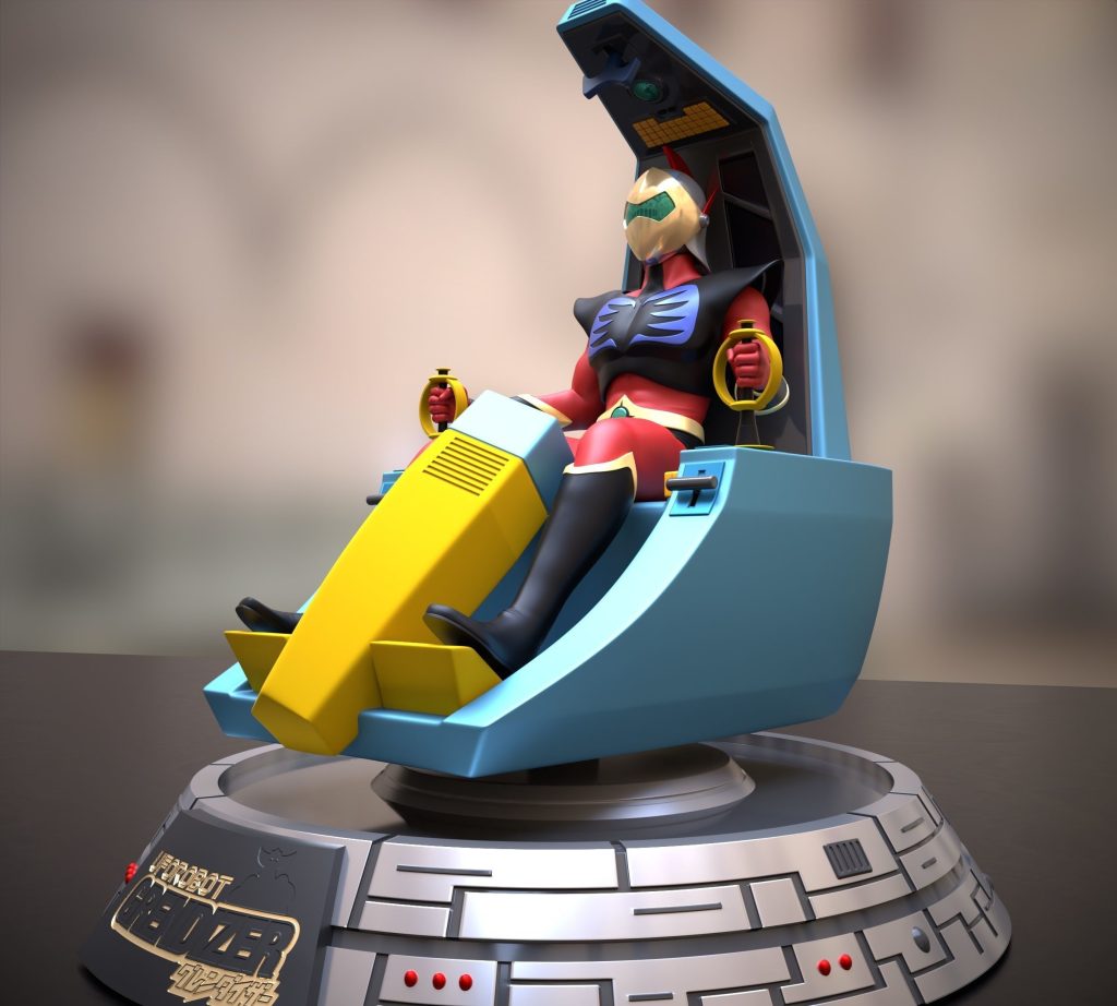 Actarus Duke in the cockpit 3D print model